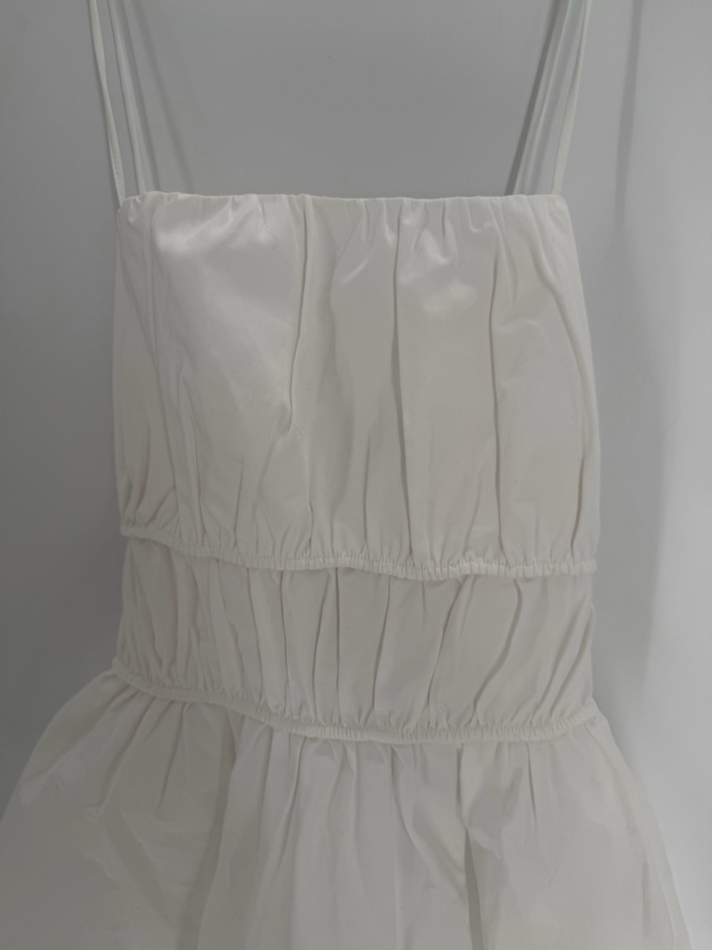 Cos White Gathered Pima Cotton Peplum Top - Picture 4 of 8